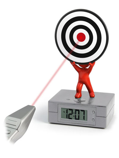 激光打靶鬧鐘