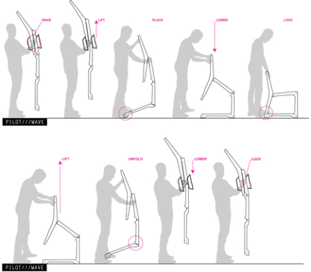 掛在墻上的折疊椅