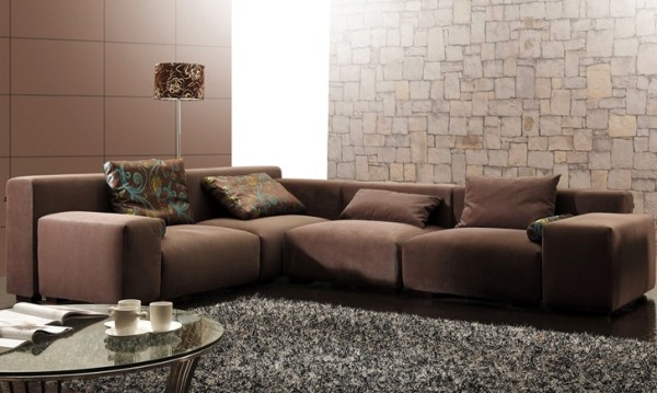 雅致清新客廳布藝沙發(fā)色彩凸顯時尚